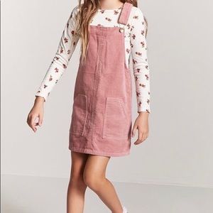 Mauve Corduroy Overall Dress